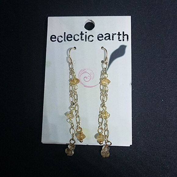 NWT Eclectic Earth Gold Plated Dangling Earrings - Picture 1 of 2